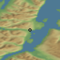 Shaded relief of the 41 km around Lyngseidet, drawn from the GMTED2010 grid