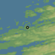 Shaded relief of the 43 km around Lysøysund, drawn from the GMTED2010 grid