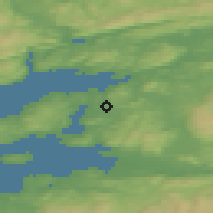 Shaded relief of the 43 km around Mære, drawn from the GMTED2010 grid