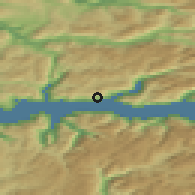 Shaded relief of the 45 km around Austreim, drawn from the GMTED2010 grid