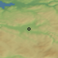 Shaded relief of the 44 km around Mebonden, drawn from the GMTED2010 grid