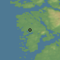 Shaded relief of the 45 km around Melandsvågen, drawn from the GMTED2010 grid