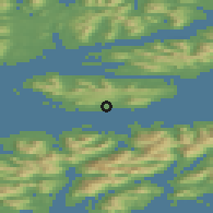 Shaded relief of the 41 km around Melbu, drawn from the GMTED2010 grid