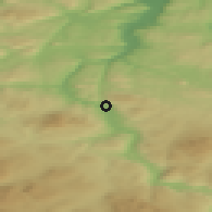 Shaded relief of the 44 km around Meldal, drawn from the GMTED2010 grid