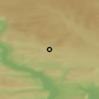 Shaded relief of the 45 km around Mesnali, drawn from the GMTED2010 grid