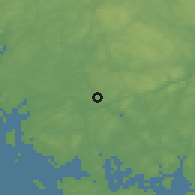 Shaded relief of the 46 km around Missingmyr, drawn from the GMTED2010 grid