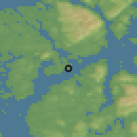 Shaded relief of the 45 km around Mosterhamn, drawn from the GMTED2010 grid
