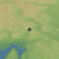 Shaded relief of the 45 km around Movatn, drawn from the GMTED2010 grid