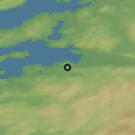 Shaded relief of the 44 km around Mule, drawn from the GMTED2010 grid