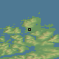 Shaded relief of the 41 km around Myre, drawn from the GMTED2010 grid