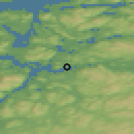 Shaded relief of the 43 km around Namsos, drawn from the GMTED2010 grid