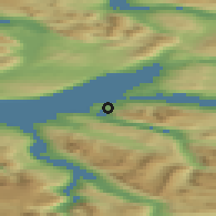 Shaded relief of the 41 km around Narvik, drawn from the GMTED2010 grid