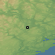 Shaded relief of the 46 km around Neslandsvatn, drawn from the GMTED2010 grid