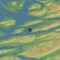 Shaded relief of the 42 km around Nesna, drawn from the GMTED2010 grid