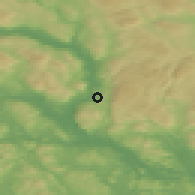 Shaded relief of the 46 km around Nordagutu, drawn from the GMTED2010 grid