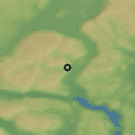 Shaded relief of the 45 km around Oddevall Sjåstad, drawn from the GMTED2010 grid