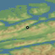 Shaded relief of the 44 km around Batnfjordsøra, drawn from the GMTED2010 grid