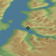 Shaded relief of the 41 km around Olderdalen, drawn from the GMTED2010 grid