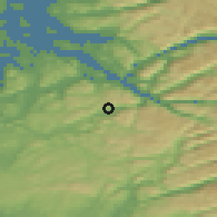 Shaded relief of the 46 km around Oltedal, drawn from the GMTED2010 grid