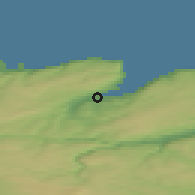 Shaded relief of the 40 km around Båtsfjord, drawn from the GMTED2010 grid