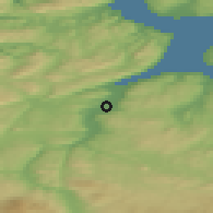 Shaded relief of the 44 km around Orkanger Fannrem, drawn from the GMTED2010 grid