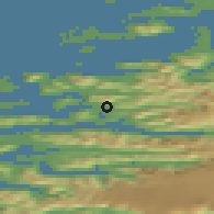 Shaded relief of the 42 km around Ørnes, drawn from the GMTED2010 grid