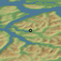 Shaded relief of the 44 km around Ørsta, drawn from the GMTED2010 grid