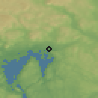 Shaded relief of the 45 km around Oslo, drawn from the GMTED2010 grid