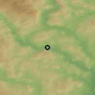 Shaded relief of the 45 km around Prestfoss, drawn from the GMTED2010 grid