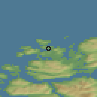 Shaded relief of the 44 km around Remøy, drawn from the GMTED2010 grid