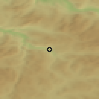 Shaded relief of the 44 km around Renbygda, drawn from the GMTED2010 grid