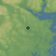 Shaded relief of the 46 km around Revetal Bergsåsen, drawn from the GMTED2010 grid
