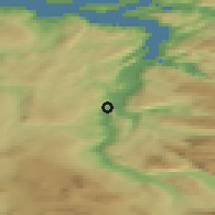 Shaded relief of the 42 km around Røkland, drawn from the GMTED2010 grid