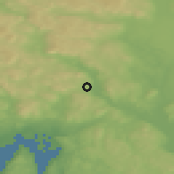 Shaded relief of the 45 km around Rotnes, drawn from the GMTED2010 grid
