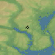Shaded relief of the 45 km around Røyken, drawn from the GMTED2010 grid