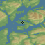Shaded relief of the 45 km around Sæbøvik, drawn from the GMTED2010 grid