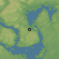 Shaded relief of the 45 km around Sætre, drawn from the GMTED2010 grid