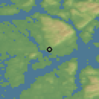 Shaded relief of the 45 km around Sagvåg, drawn from the GMTED2010 grid