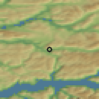 Shaded relief of the 45 km around Sande, drawn from the GMTED2010 grid