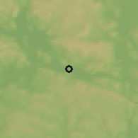 Shaded relief of the 45 km around Sander, drawn from the GMTED2010 grid