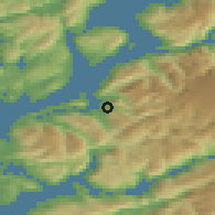 Shaded relief of the 45 km around Seimsfoss, drawn from the GMTED2010 grid