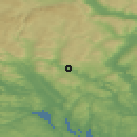 Shaded relief of the 46 km around Siljan, drawn from the GMTED2010 grid