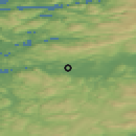 Shaded relief of the 43 km around Skage, drawn from the GMTED2010 grid