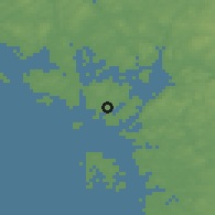 Shaded relief of the 46 km around Skjærhollen, drawn from the GMTED2010 grid
