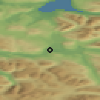 Shaded relief of the 41 km around Skjold, drawn from the GMTED2010 grid
