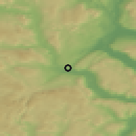Shaded relief of the 45 km around Skollenborg, drawn from the GMTED2010 grid