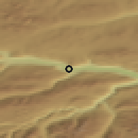 Shaded relief of the 44 km around Bismo, drawn from the GMTED2010 grid