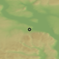 Shaded relief of the 45 km around Skreia, drawn from the GMTED2010 grid