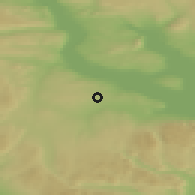 Shaded relief of the 45 km around Sletta, drawn from the GMTED2010 grid