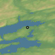 Shaded relief of the 43 km around Småland, drawn from the GMTED2010 grid